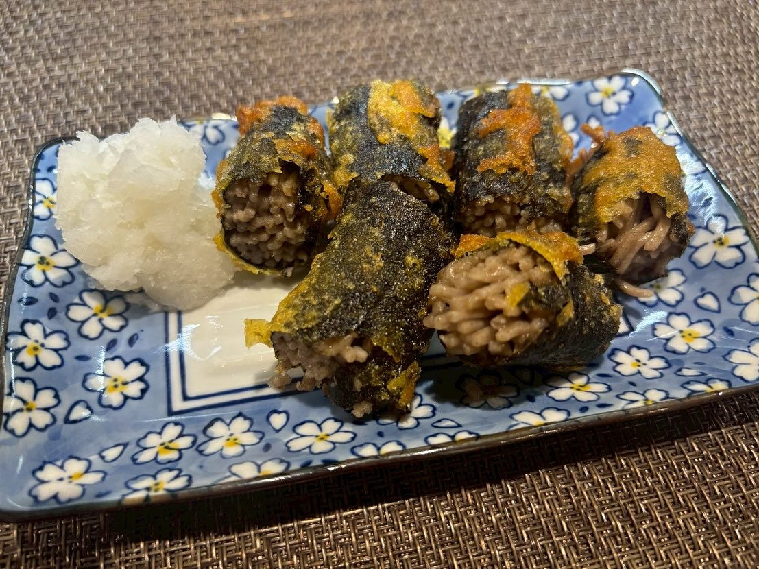 長野県風：そば海苔巻き天ぷら