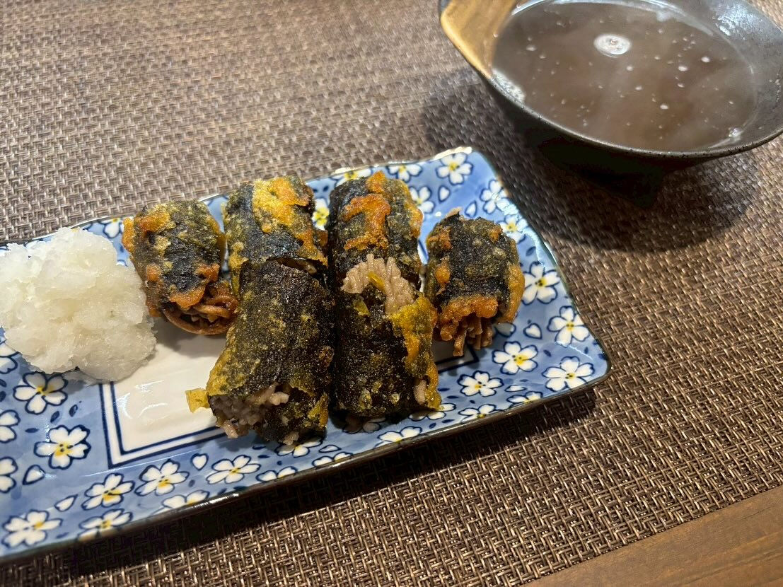 長野県風：そば海苔巻き天ぷら